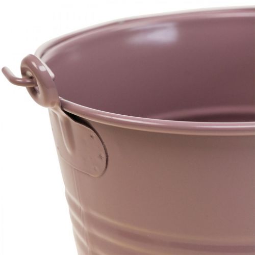 Floristik24 Växtkruka vintage dekorativ metallhink gammalrosa Ø16cm H24cm