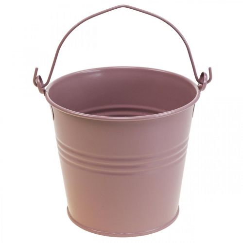 Floristik24 Växtkruka vintage dekorativ metallhink gammalrosa Ø16cm H24cm