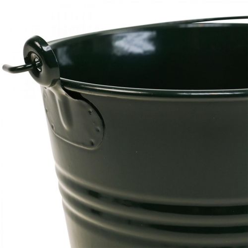Floristik24 Planteringskärl Vintage Deco Metallhink Mörkgrön Ø16 H24cm