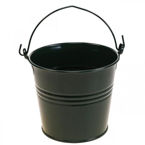 Floristik24 Planteringskärl Vintage Deco Metallhink Mörkgrön Ø16 H24cm