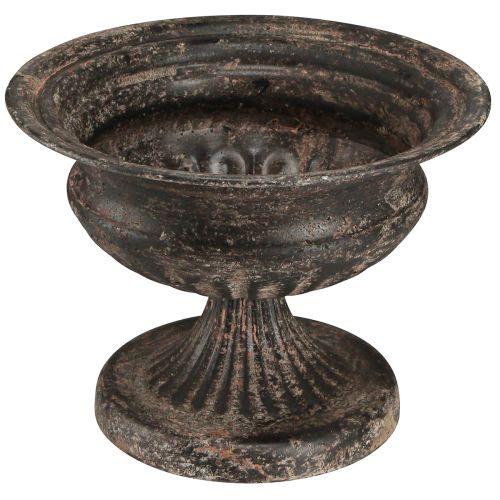 Floristik24 Plant Cup Chalice Antique Look Svart Brun Ø20cm H15cm