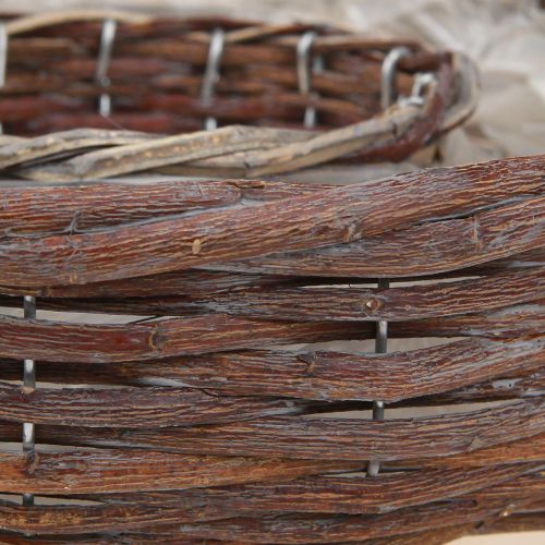 Floristik24 Växtring Växtskål Trä Naturgrå Ø30/35cm Set 2st