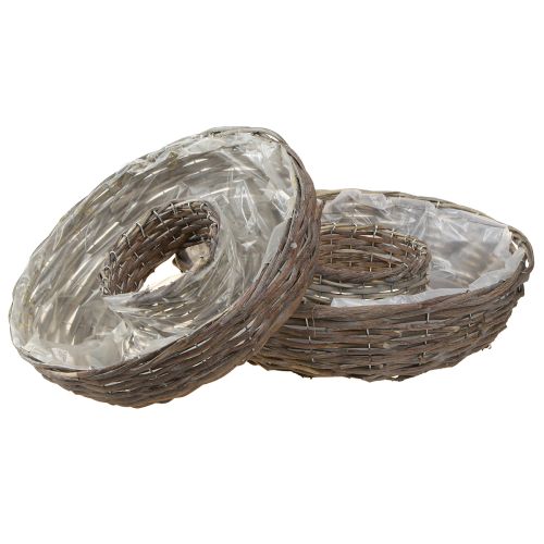 Floristik24 Växtringar Trärotting Naturgrå Ø40/45cm Set om 2
