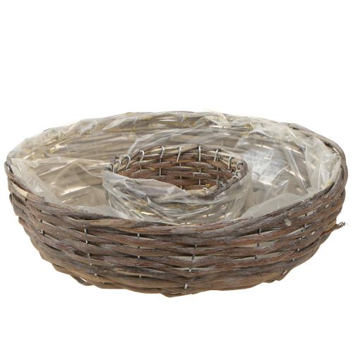Floristik24 Växtringar Trärotting Naturgrå Ø40/45cm Set om 2