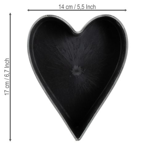 Artikel Växtskål hjärta dekorativ plastskål antracit 13×16×6,5 cm