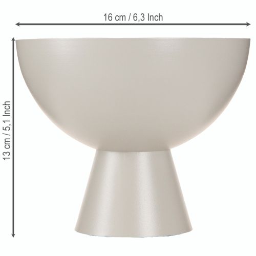 Artikel Plantskål dekorativ trofé i metall med botten grå Ø16cm H13cm