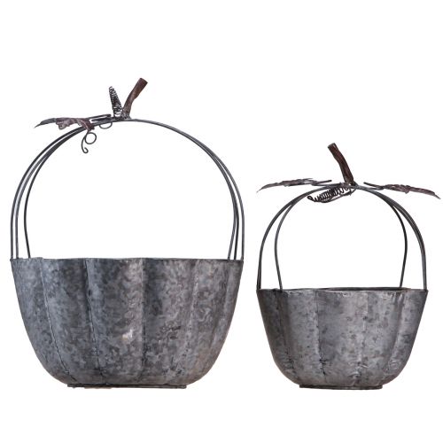 Artikel Plantskål metall pumpa dekorativ kruka zink Ø21/30cm set med 2 delar