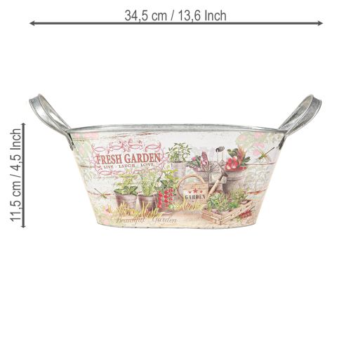 Artikel Metallkruka oval Fresh Garden 34,5x14x15,5cm