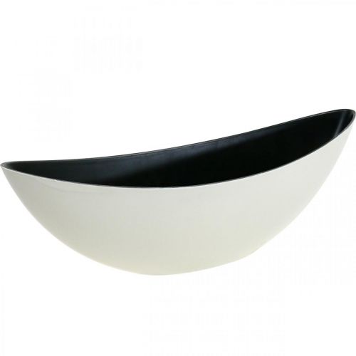 Floristik24 Växtskål oval dekorativ skål Jardiniere krämvit 39×12×13cm