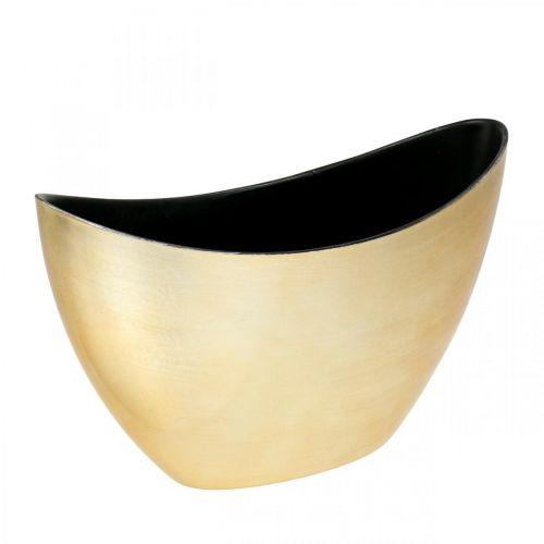 Floristik24 Växtskål oval dekorativ skål jardiniere guld 24×10×15cm