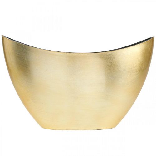 Floristik24 Växtskål oval dekorativ skål jardiniere guld 24×10×15cm