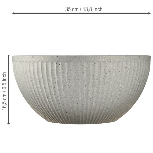 Artikel Växtskål, melerad grå plast, Ø35 cm, H16,5 cm