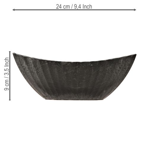 Floristik24 Växtskål med spår, planteringsbåt, antracit, 24 cm