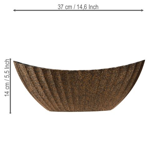 Artikel Växtskål med spår oval båt antracit guld 36cm