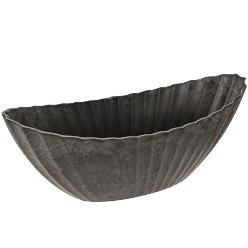 Växtskål med spår oval båt antracit 36cm