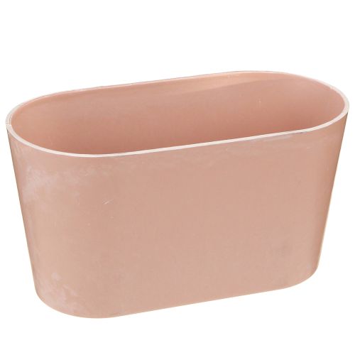 Artikel Växtskål oval dekorationsskål plast rosa brun 20×10×11cm 3st