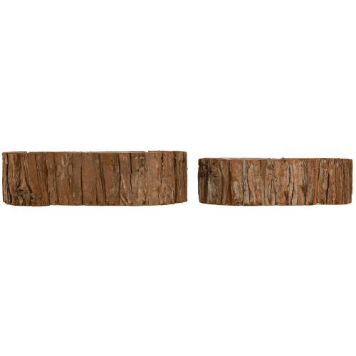 Artikel Växtskål oval naturlig bark 30,5×15cm / 24×11cm set om 2