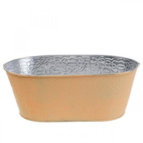Floristik24 Växtskål metallblomskål oval orange 25x14,5x10cm