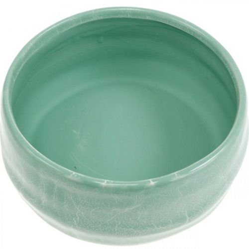 Floristik24 Växtskål med korgmönster, keramisk dekoration, rund arrangemangsskål Ø16cm H7,5cm