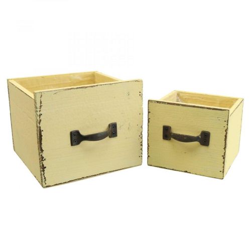 Floristik24 Växtlåda växtlåda trägul 12,5/16cm set om 2