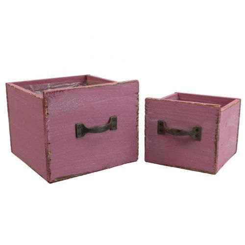 Växtlåda växtlåda trä lila 12,5/16 cm set om 2