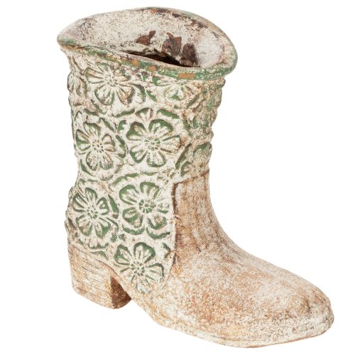 Blomkruka cowboystövel växtsko vintage blommönster 24cm köpa | Floristik24.se
