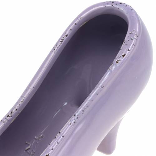 Floristik24 Planter damskor keramisk lila 20 × 6 cm H12cm