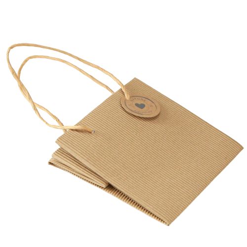 Artikel Växtpåsar av papper räfflad natur 14x14x13,5cm 8 st