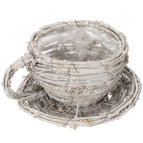 Artikel Tekopp tillverkad av naturmaterial med rustik charm för exklusiv inomhusdekoration 13 cm