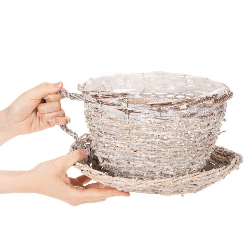 Korgkopp med fatdekoration stor bordsdekoration 34cm | Floristik24.se