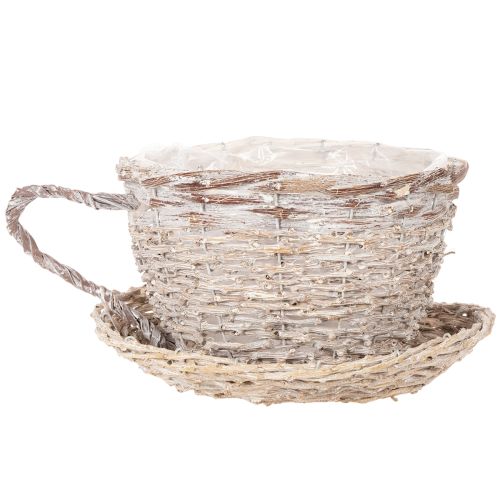 Korgkopp med fatdekoration stor bordsdekoration 34cm | Floristik24.se