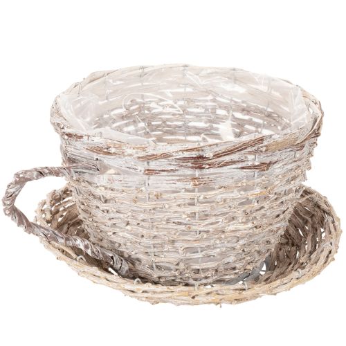 Korgkopp med fatdekoration stor bordsdekoration 34cm | Floristik24.se