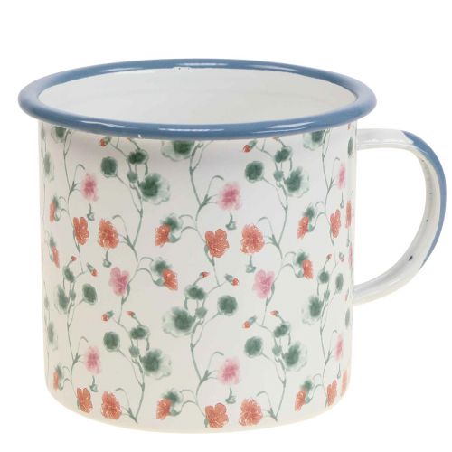 Artikel Växtkopp emalj dekorativ kopp blommotiv Ø11cm