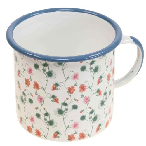 Artikel Växtkopp emalj dekorativ kopp blommotiv Ø11cm
