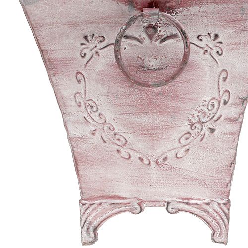 Floristik24 Plåtkruka kruka fyrkantig rosa 16,7cm x 16,7cm H16,5cm