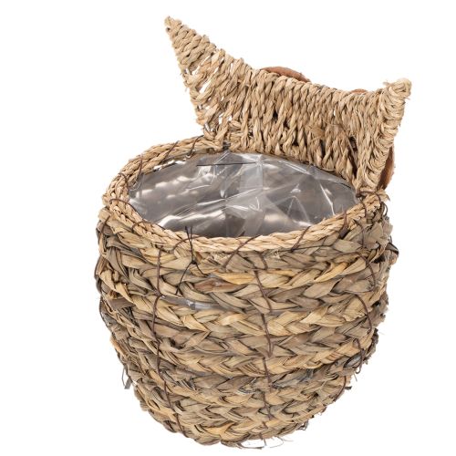 Handvävd ugglekorgdekoration för fönsterbrädan, 18 cm | Floristik24.se