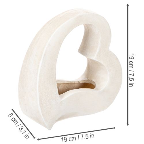 Hjärtformad dekoration för plantering och blomsterarrangemang, öppen design, modern hjärtform, 19 cm | Floristik24.se