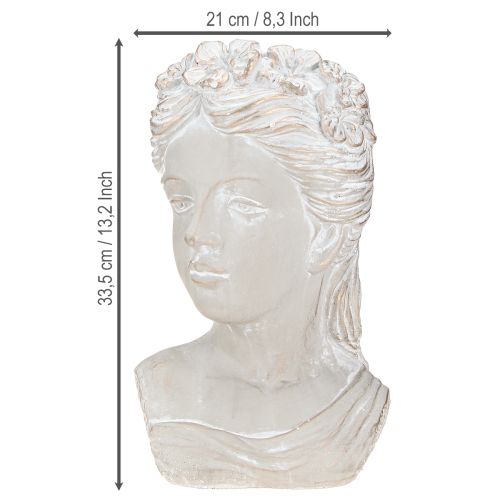 Artikel Växtkruka skulptur kvinna gjuten sten antik look 21×17,5×33,5cm
