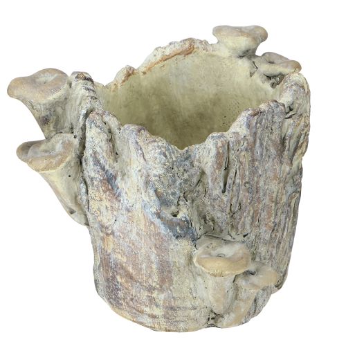 Artikel Blomkruka gjuten sten med svamp, trädstubbe 16 cm