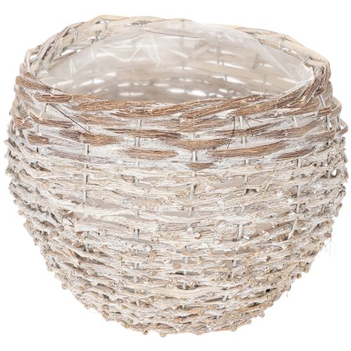 Rund flätad korg, stor dekorativ korg för plantering, 23 cm köpa | Floristik24.se