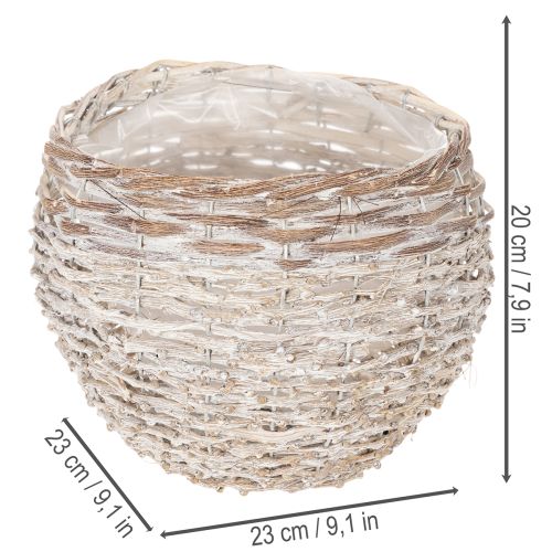 Rund flätad korg, stor dekorativ korg för plantering, 23 cm | Floristik24.se