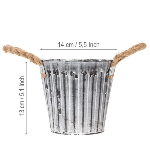Blomkruka med handtag, metallplanter, dekorativ planteringskruka Ø14,5 cm | Floristik24.se