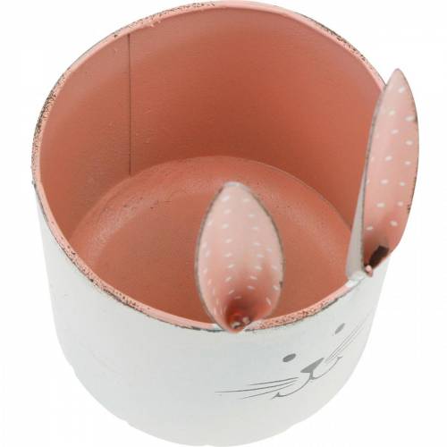 Floristik24 Kaninhuvudväxtkruka, påskdekoration, metallkanin, vårdekoration för plantering