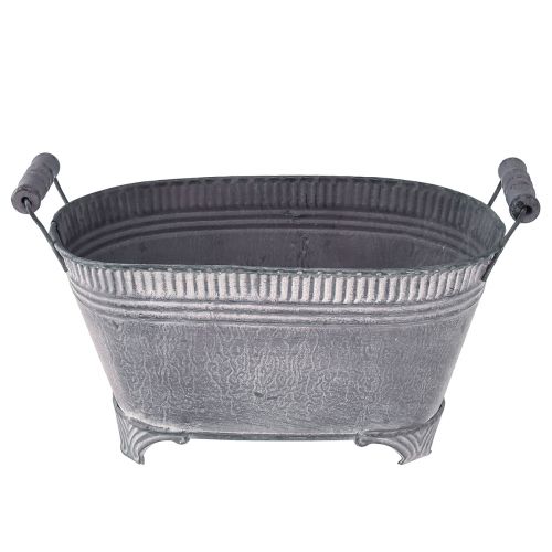 Floristik24 Kruka Oval Blomkruka Metallfot Lila Vit L28cm