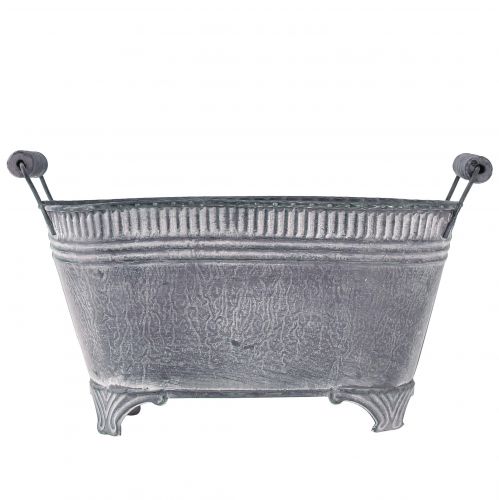 Floristik24 Kruka Oval Blomkruka Metallfot Lila Vit L28cm