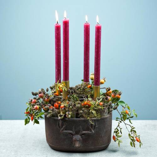 Floristik24 Växtkruka rost patina med hjorthuvud 24cm x 14cm H13cm