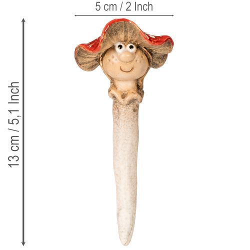 Svampplugg Dekorativ Figur Flicka och Pojke Flugsvamp med Ansikte 13cm 2st | Floristik24.se
