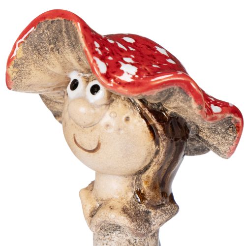 Svampplugg Dekorativ Figur Flicka och Pojke Flugsvamp med Ansikte 13cm 2st | Floristik24.se