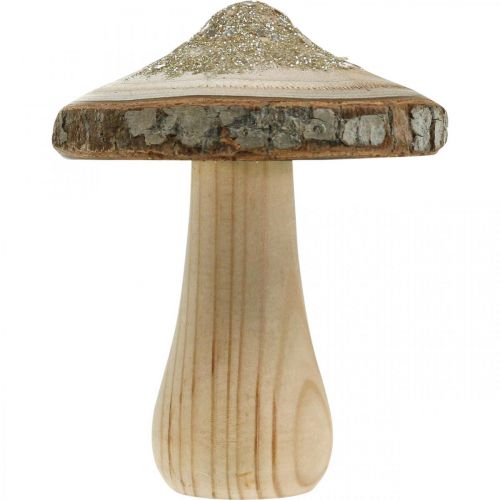 Floristik24 Träsvampbark och glitter deco svampar trä H11cm 3st