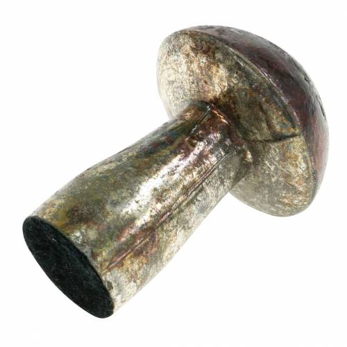 Floristik24 Dekorativ svamp metallisk finish hallonfärgad, silver H10cm